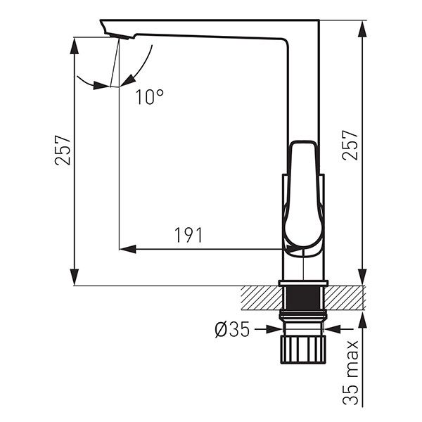 ADORE BLACK pomična slavina za umiv./sudoper BDR4BLC - Slika 2
